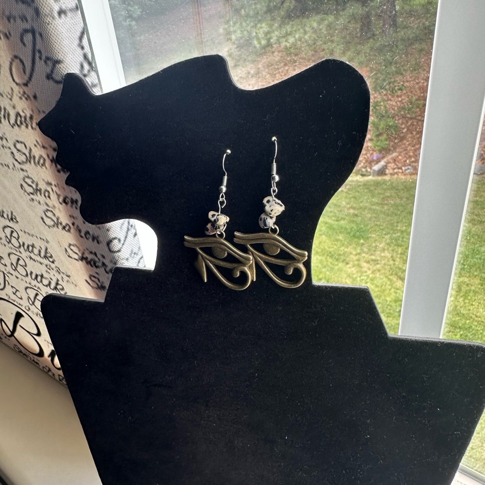 Gold Eye of Horus Earrings Handmade with Love ☮️❤️🔆